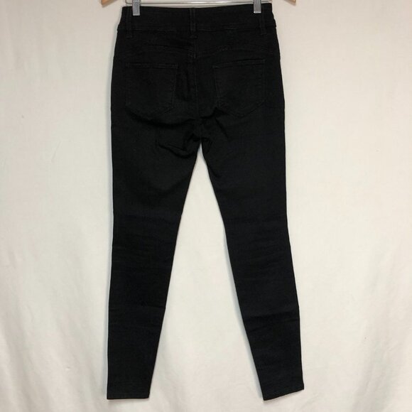 Bootlegger Black Push Up High Rise Double Button Skinny Jeans Size 26 - Picture 3 of 13